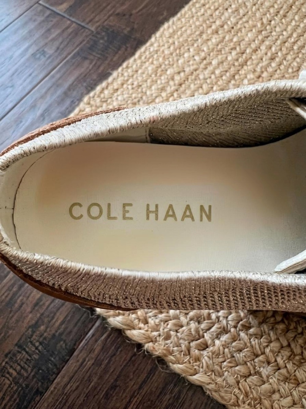 Cole Haan Grand City Platform Stitchlite Oxfords Rye Gold Metallic Sz 5 - Picture 3 of 11